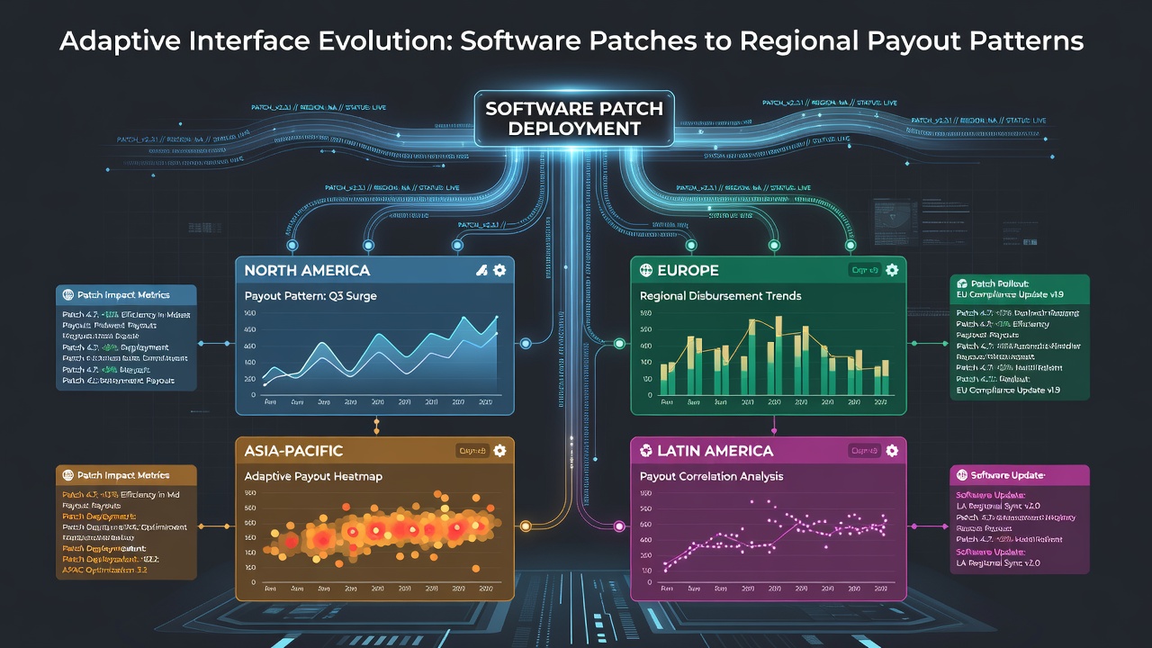 Regional data visualization of payout pattern changes following mobile roulette software updates