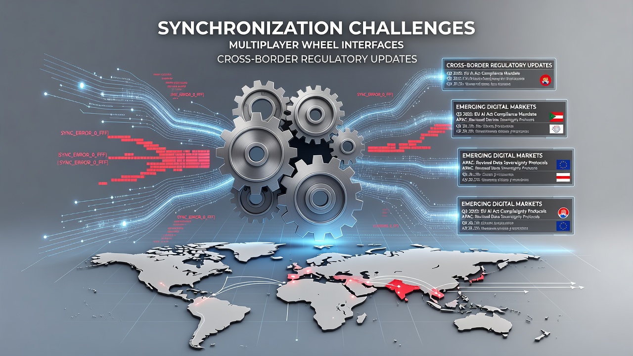 Multiplayer wheel interface displaying synchronized spins across global digital platforms in emerging markets