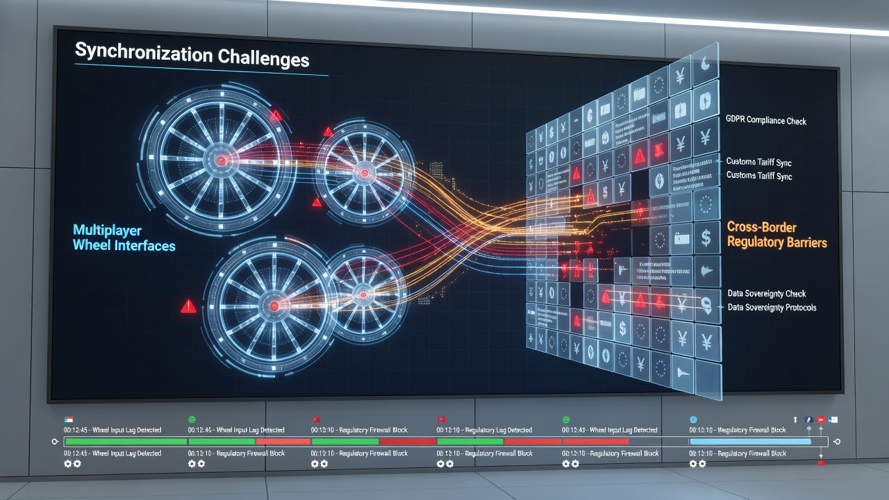 Regulatory compliance dashboard tracking cross-border updates for digital wheel interfaces