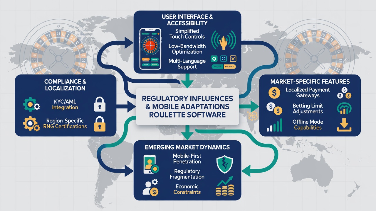 Mobile roulette interface adaptations demonstrating regulatory compliance features for emerging markets
