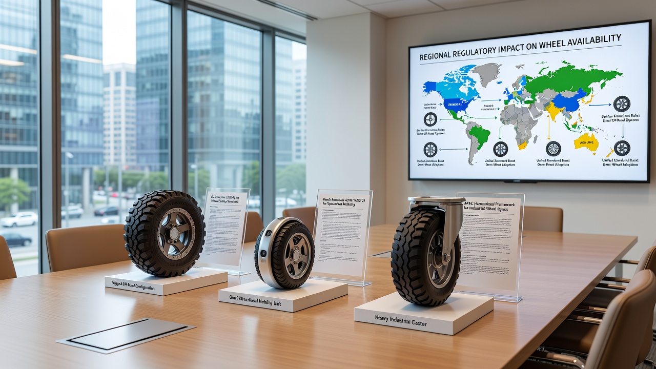 Regulatory documents and certification labels on specialized wheel components for mobile accessibility