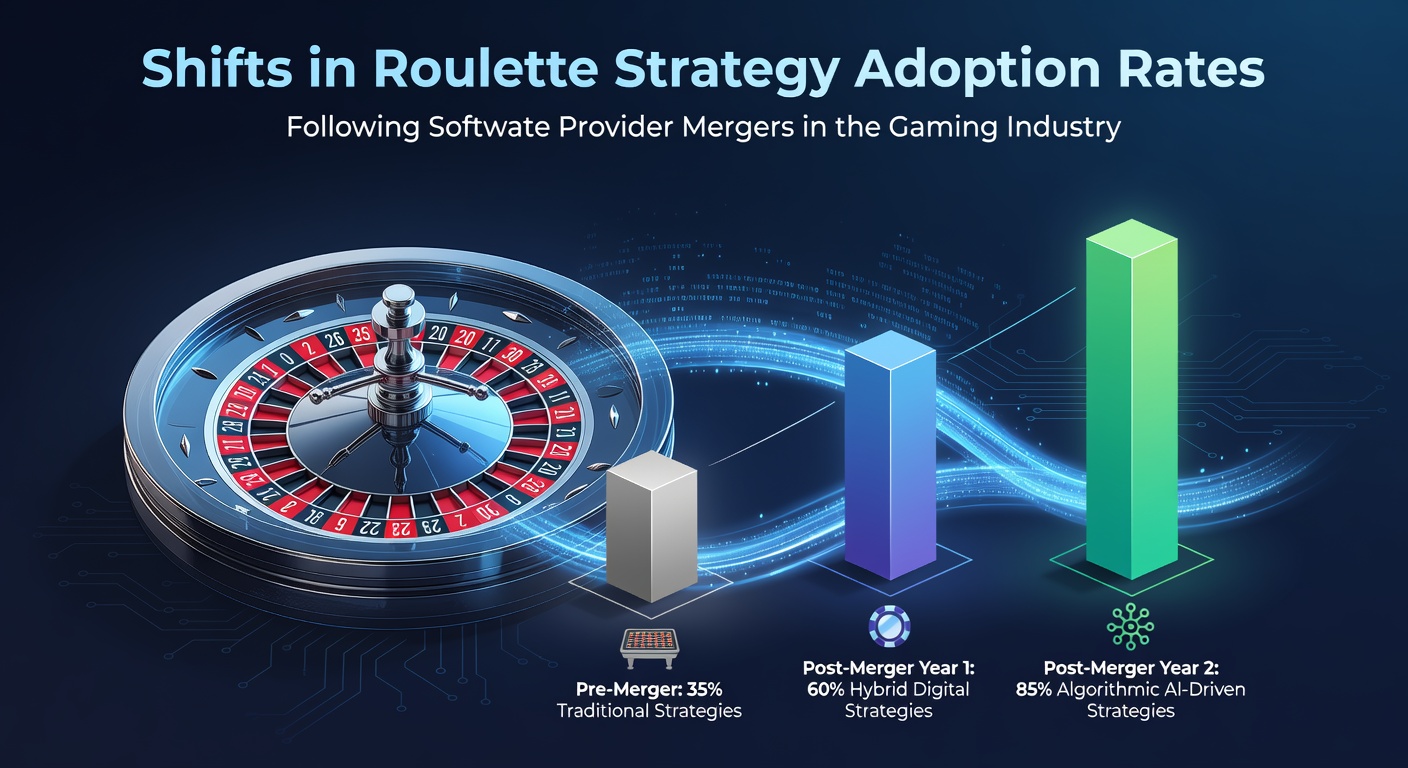 Chart displaying pre- and post-merger roulette strategy adoption trends across multiple gaming platforms