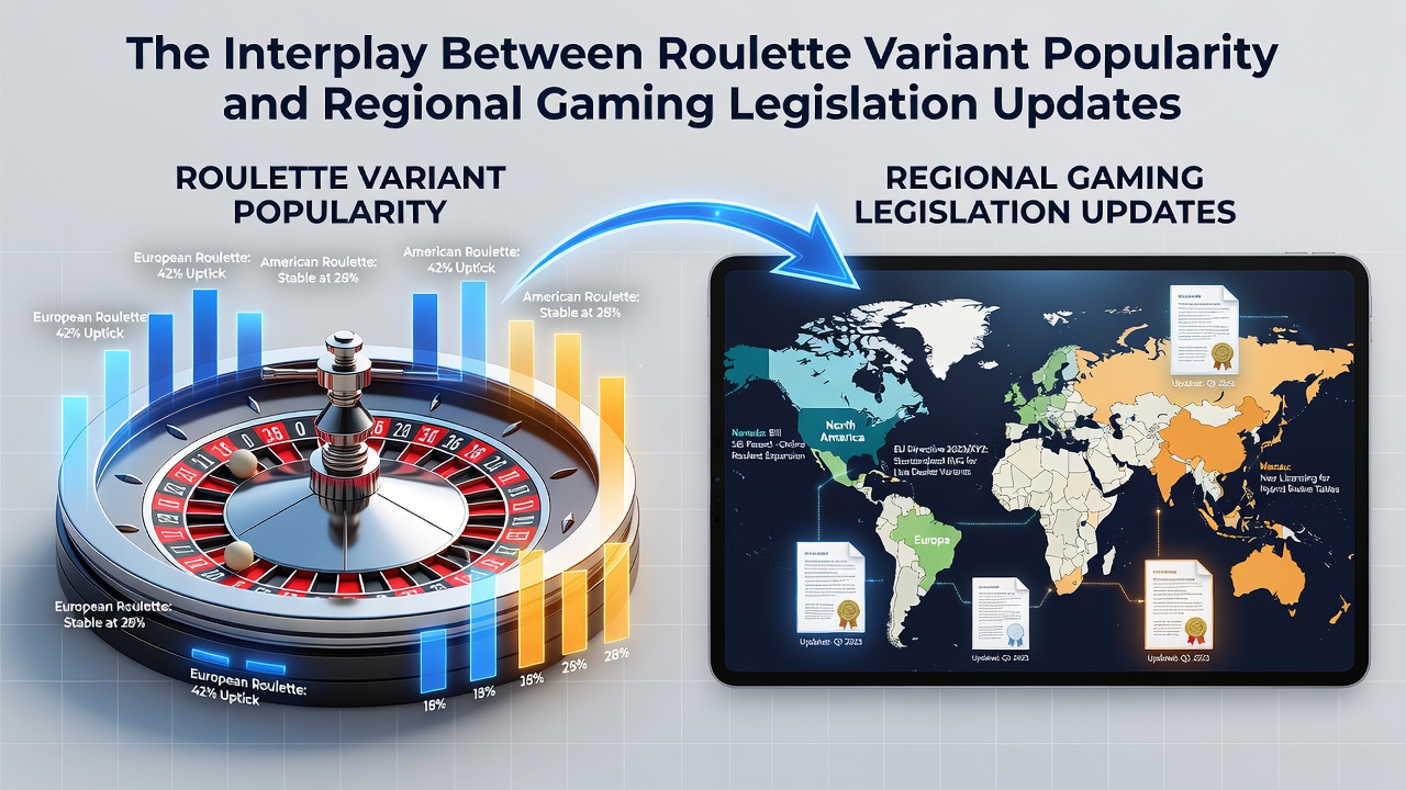 Roulette wheels and legislative documents side by side illustrating regional gaming regulations