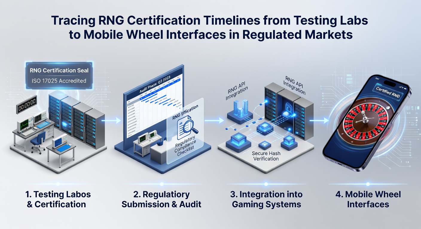 Mobile device displaying a certified roulette wheel interface during live testing