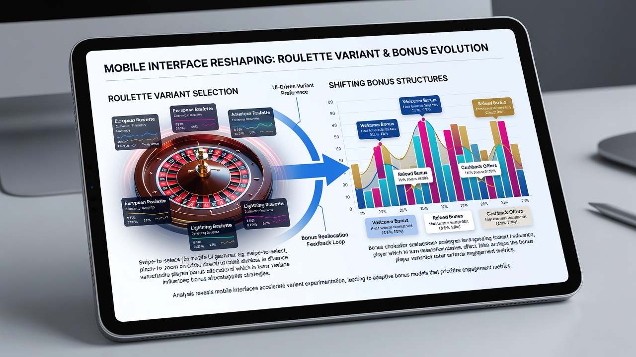 Analytics dashboard displaying roulette variant popularity metrics across mobile devices